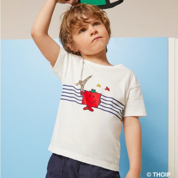 Petit Bateau X Monsieur Madame Boys T-shirt 12M NWT Eiffel Tower - Picture 2 of 6